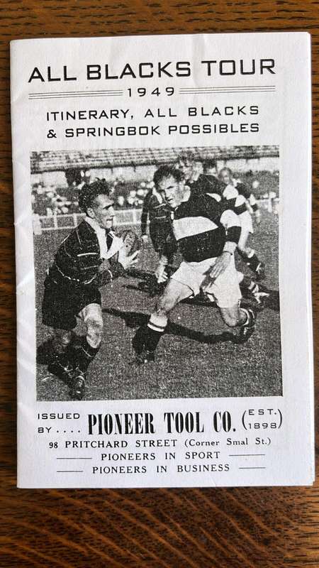 1949 All Blacks Tour Itinerary , details below