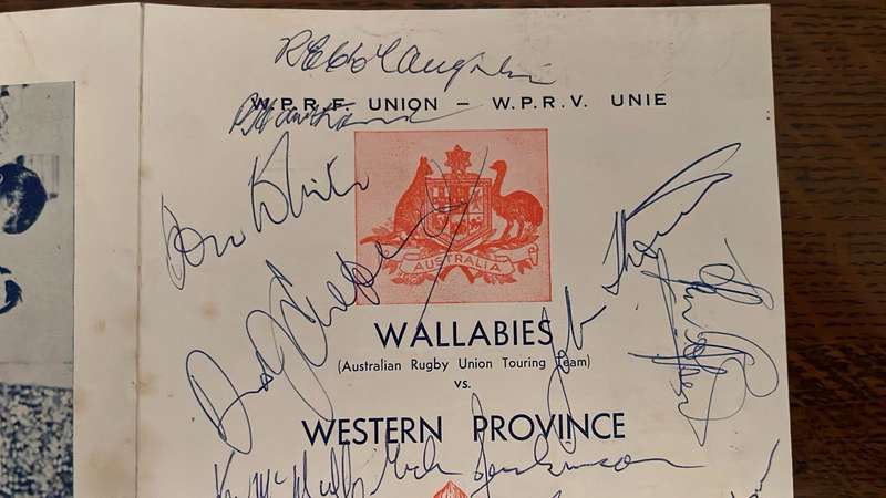 1963 Western Province  vs Wallabies at Newlands, Multiple Signatures Programme, details below