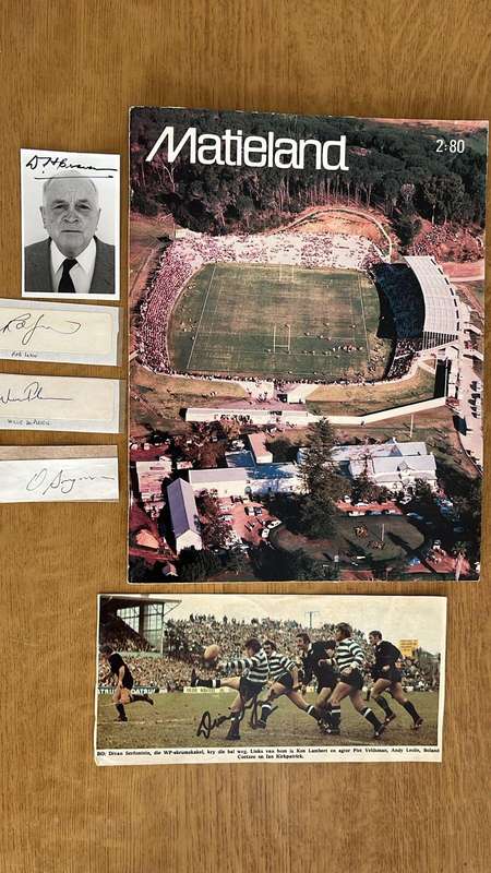 1980 Matieland Magazine, Newspaper Cutting, Signatures, Photo, details below