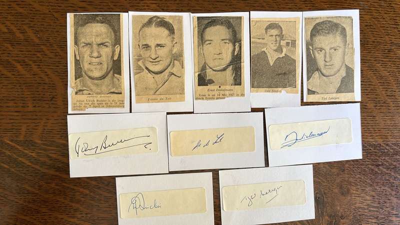 1951 Springboks 5 Pen Pictures & Original Signatures, details below
