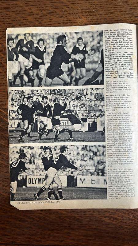 1976 All Blacks 1st Test Brochure, details below