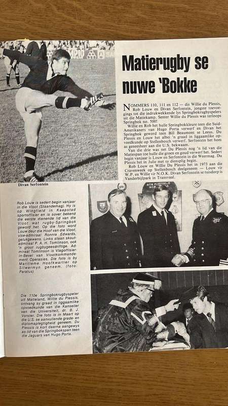 1980 Matieland Magazine, Newspaper Cutting, Signatures, Photo, details below
