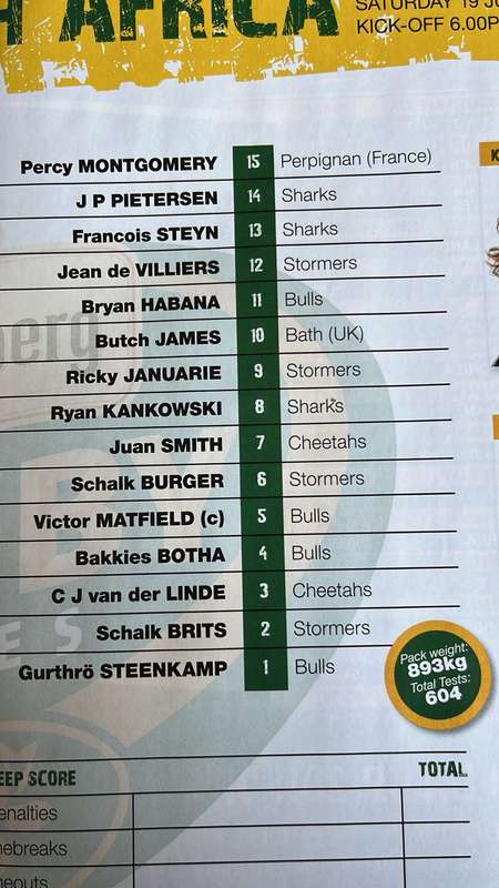 Double Feature...Two Springbok Programmes, One Price, details below