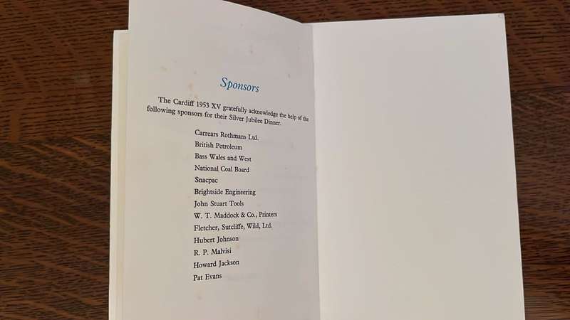 1960 Cardiff vs South Africa Programme & Reunion Dinner Menu Card, details below