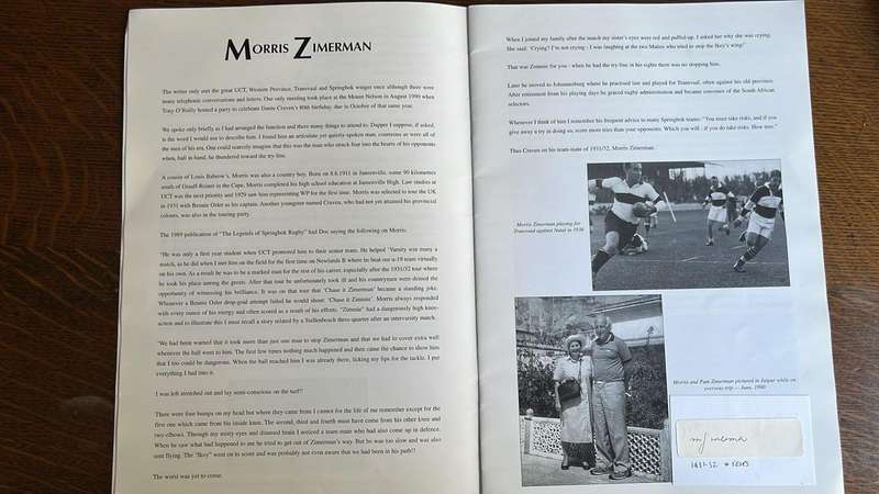 1997 A Homage - Maccabi South Africa Pays Tribute to Springbok Rugby, Signed, details below