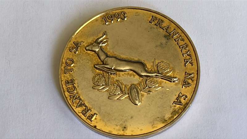 1993 French Rugby Tour to South Africa Commemorative Coin, details below