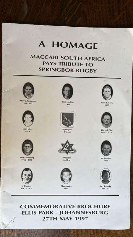 1997 A Homage - Maccabi South Africa Pays Tribute to Springbok Rugby, Signed, details below