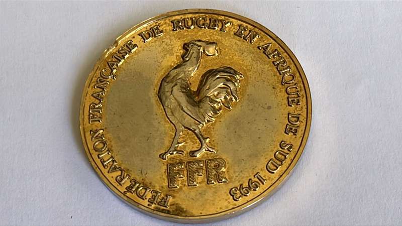 1993 French Rugby Tour to South Africa Commemorative Coin, details below