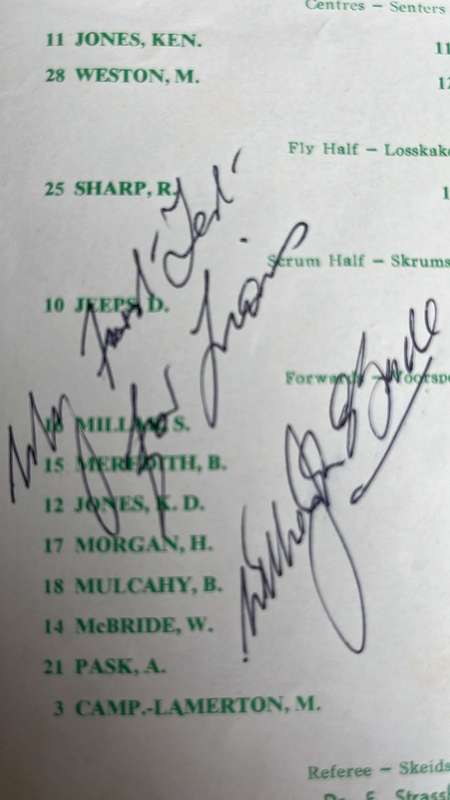 1962 British Lions vs South Africa Programme, Signed & Inscribed & 2 Pins, details below