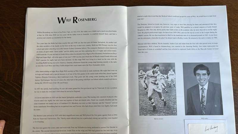 1997 A Homage - Maccabi South Africa Pays Tribute to Springbok Rugby, Signed, details below