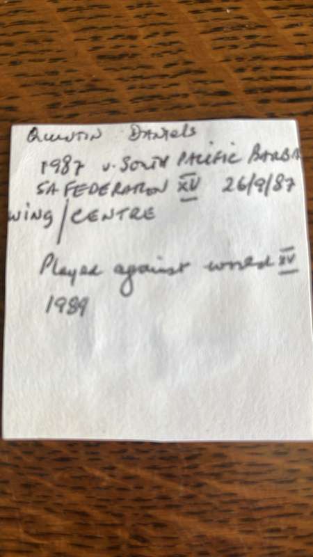 1989 FNB International XV vs Presidents XV at Boet Erasmus Programme, & Signature, details below