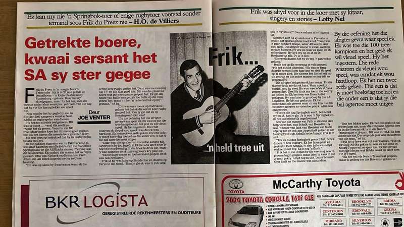 The Greatest Player of the 20th Century - Frik du Preez, Multiple Signatures, details below