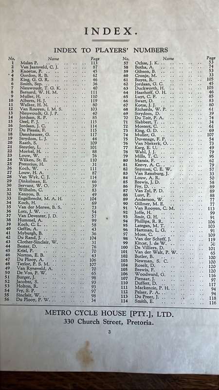1949 Springbok Trials Programme, Inscribed, details below