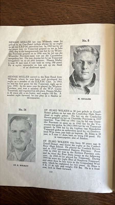 1949 Springbok Trials Programme, Inscribed, details below