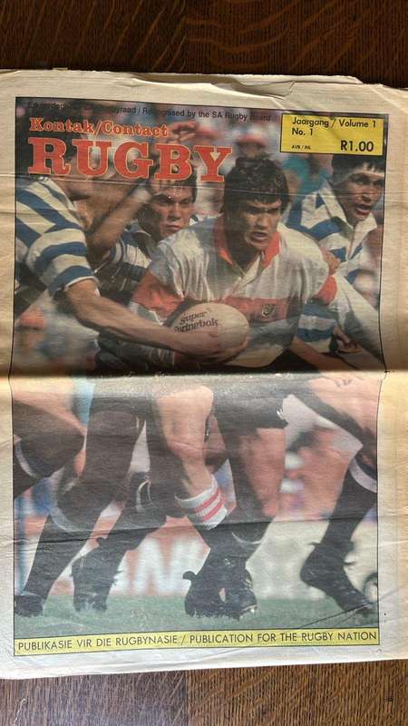 1987 Contact Rugby Volume 1 No. 1 Newspaper, details below