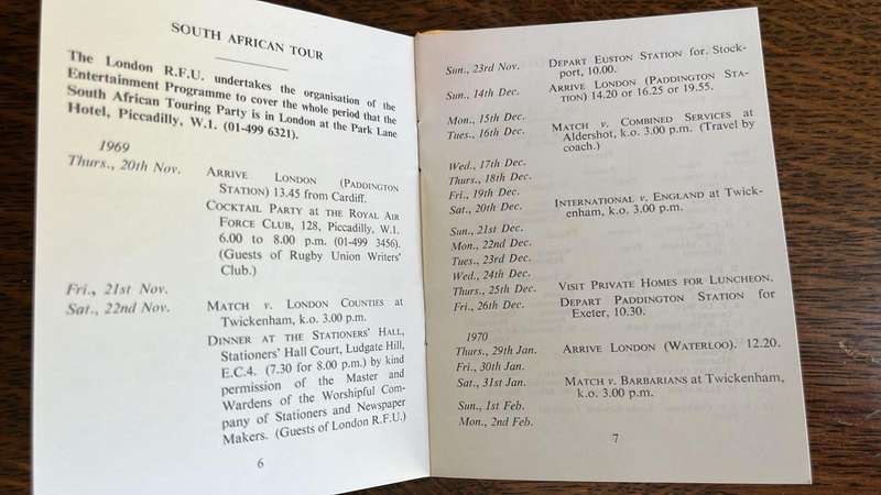 Seldom Seen...1969/70 Springboks Tour London Leg Pocket Activities Book, details below