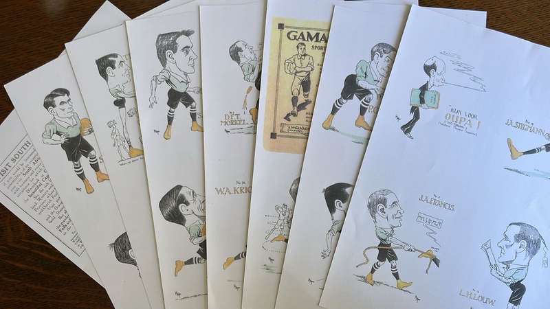 1912 Springboks - 28 Caricatures, details below