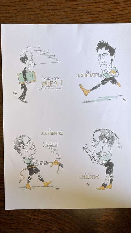 1912 Springboks - 28 Caricatures, details below