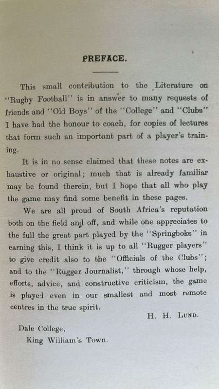 Rugby Football by H.H. Lund, details below