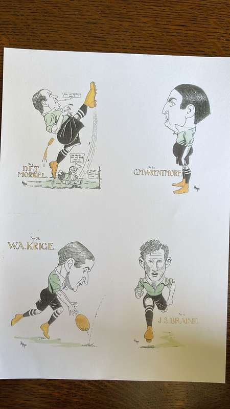 1912 Springboks - 28 Caricatures, details below