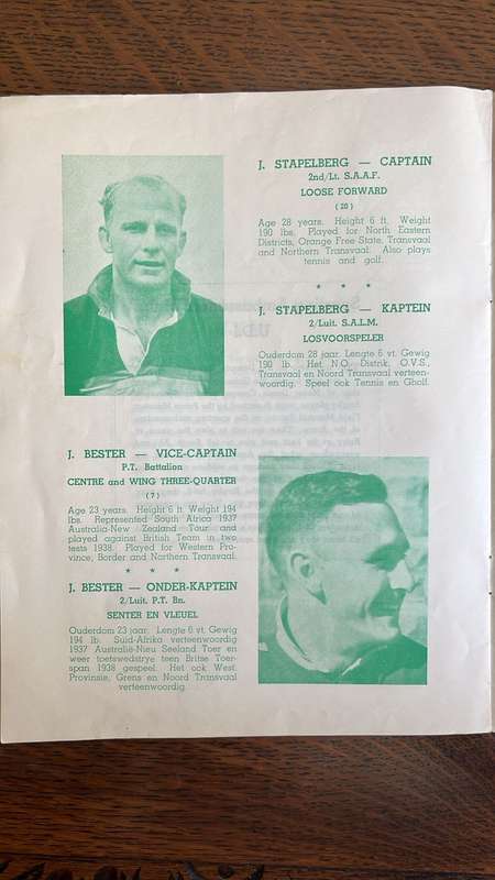 Seldom Seen - 1941 Defence Rugby Touring Team Souvenir Programme, details below