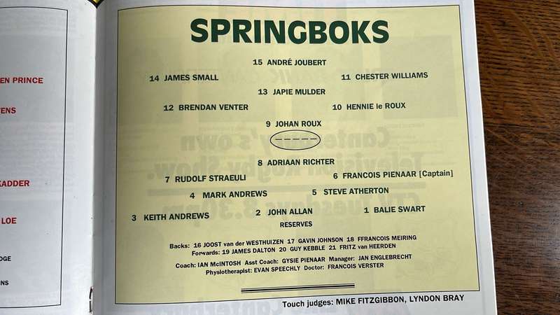 1994 Canterbury vs South Africa in Christchurch Signed Programme, details below