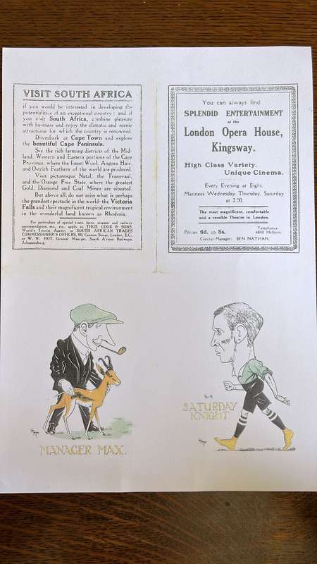 1912 Springboks - 28 Caricatures, details below