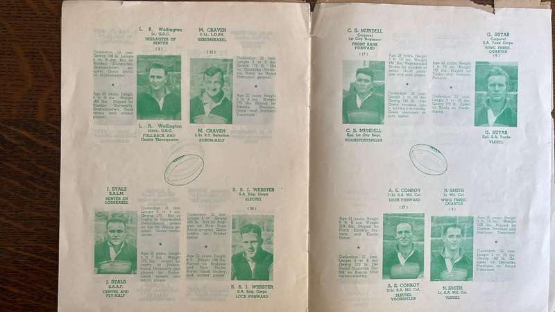 Seldom Seen - 1941 Defence Rugby Touring Team Souvenir Programme, details below