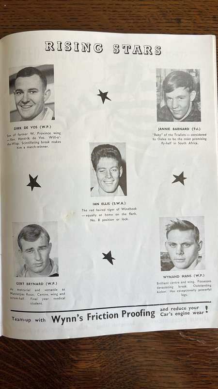 1964 Springbok Trials Programme, details below