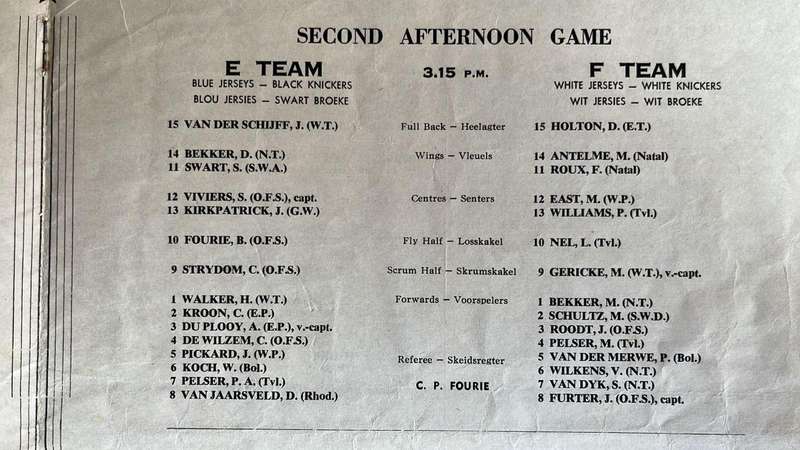 1956 Springbok Rugby Trial at Newlands Signed Programme, details below