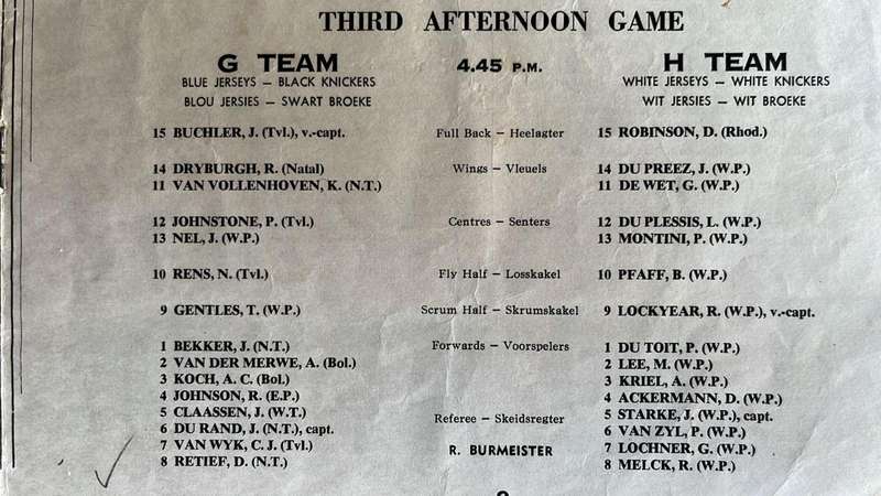 1956 Springbok Rugby Trial at Newlands Signed Programme, details below