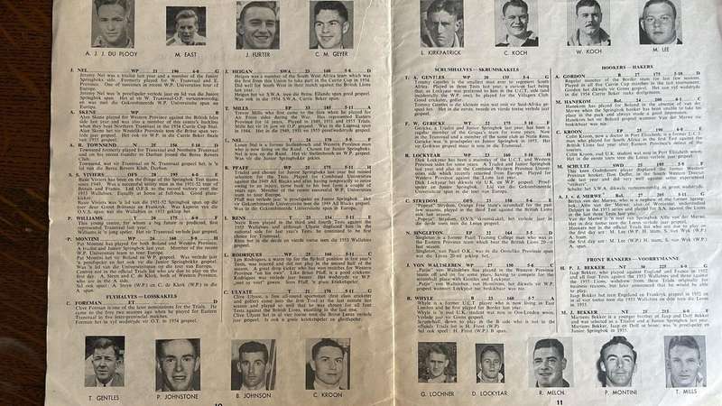 1956 Springbok Rugby Trial at Newlands Signed Programme, details below