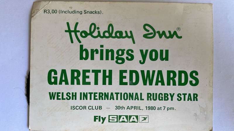 Gareth Edwards Player of the Century, Signed & Welsh Badges, details below