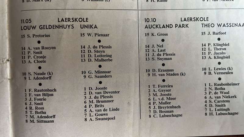 1970 4th Test - South Africa vs All Blacks at Ellis Park Programme, details below
