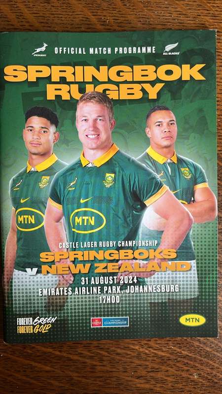 2024 Rugby Championship - Springboks vs All Blacks - 2 Games, 2 Programmes, 1 Price, details below