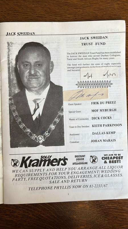Dr Jack Sweidan Tribute, Signed, details below