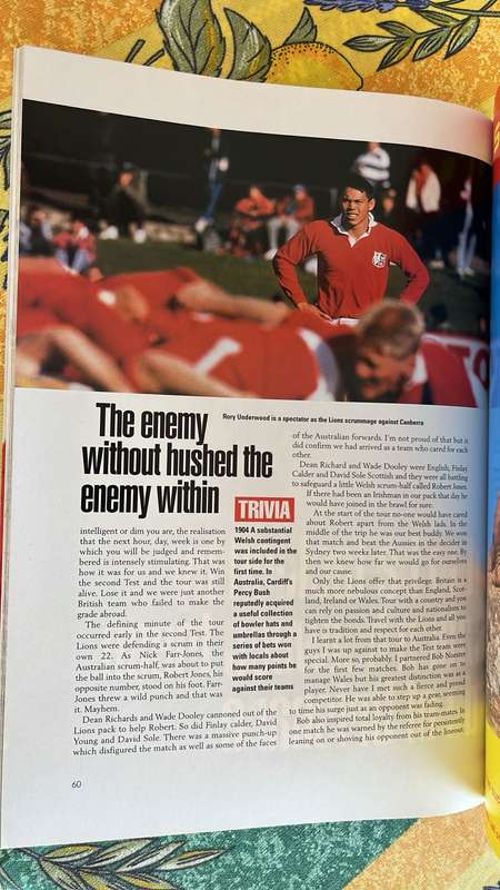 1997 British Lions Tour Magazine, details below