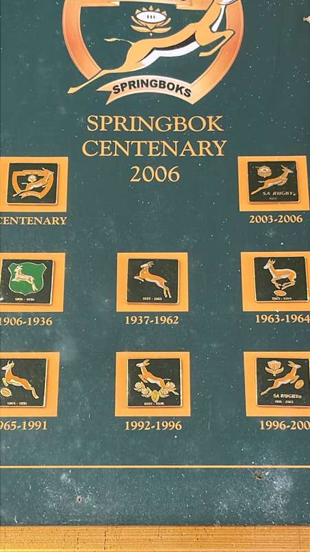 Springbok Centenary Logo's Framed, details below