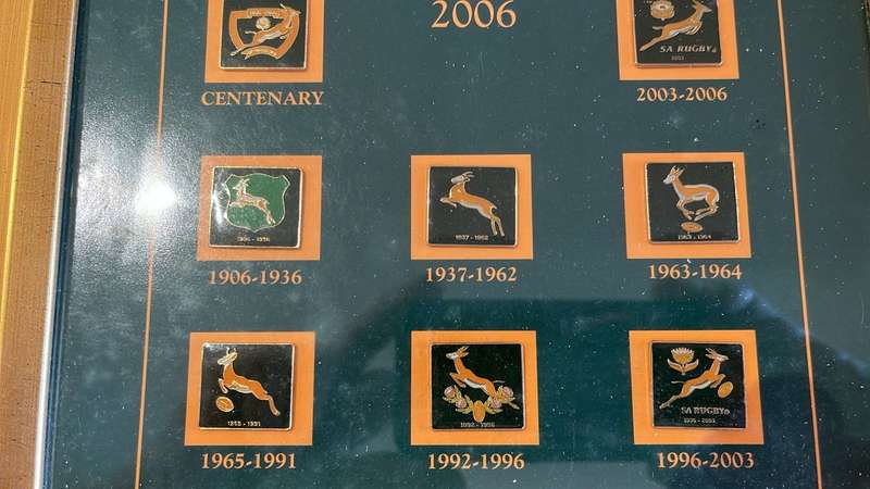 Springbok Centenary Logo's Framed, details below