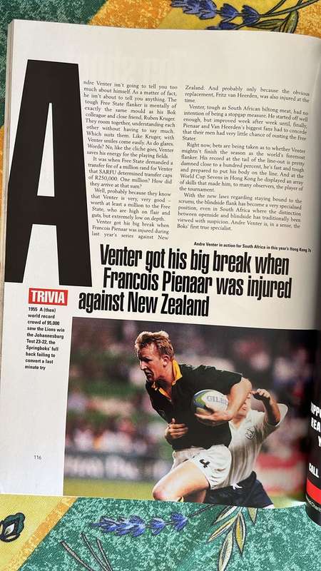 1997 British Lions Tour Magazine, details below