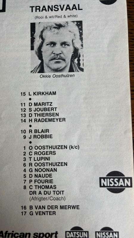 1983 Currie Cup & Lion Cup Competition Games at Newlands, Signed Programme, details below