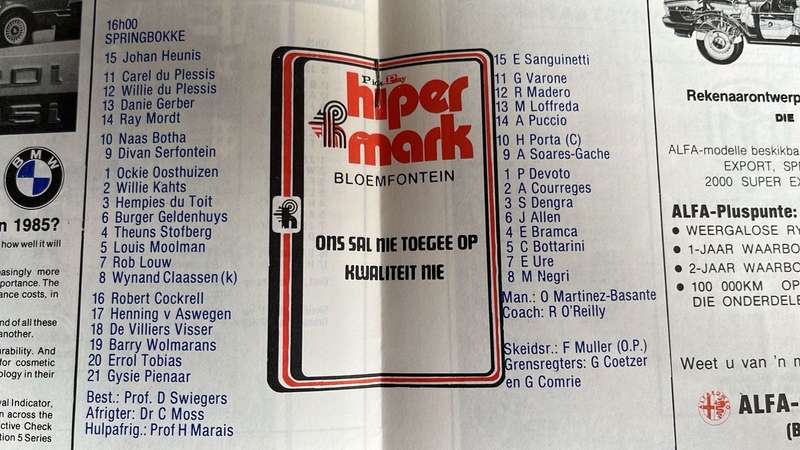 1982 Jaguars Tour to South Africa "Pack" - Programmes, Signatures, Pin, details below