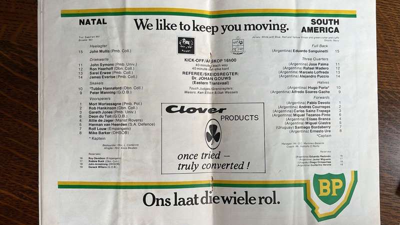1982 Jaguars Tour to South Africa "Pack" - Programmes, Signatures, Pin, details below