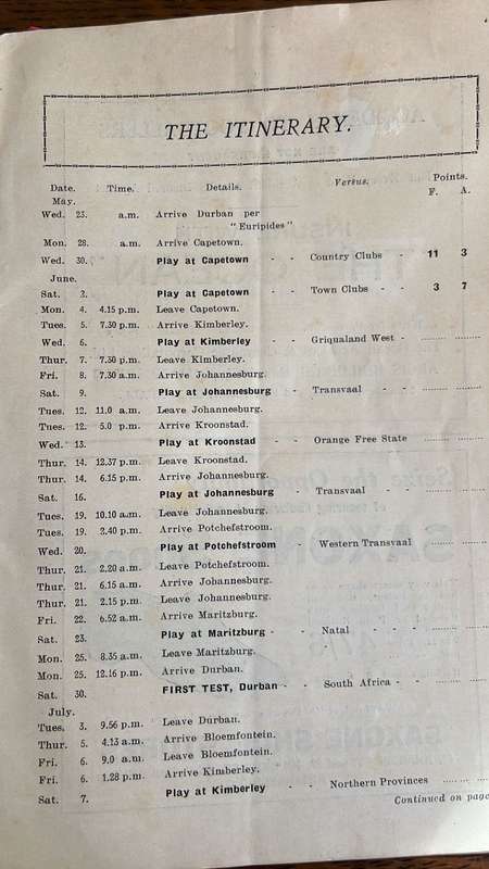 A Rare Item - 1928 The All Blacks South African Tour Hand Book, details below