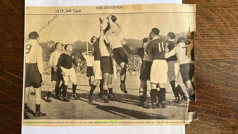 From Doc Craven's Collection - Newspaper Cuttings of the 1937/38 Springbok Tours, details below