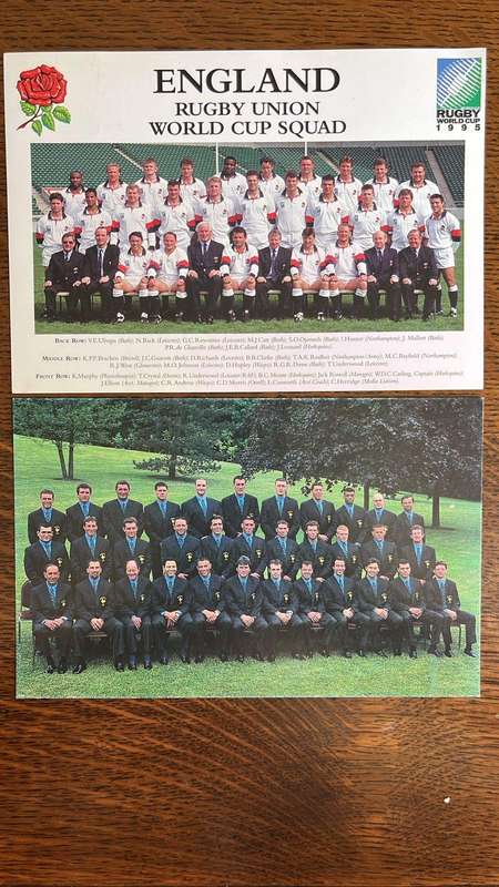 1995 French and English Rugby Squad Photos, details below