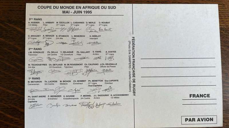 1995 French and English Rugby Squad Photos, details below