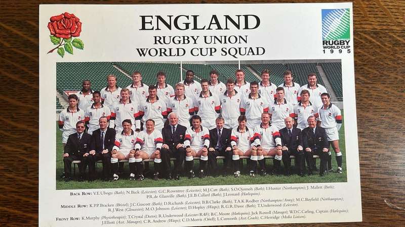 1995 French and English Rugby Squad Photos, details below