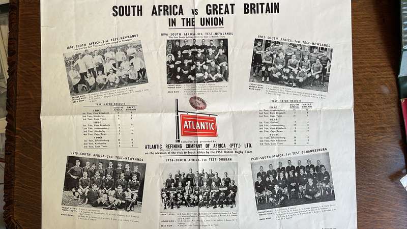 An Unusual Item... South Africa vs Great Britain Poster & Signed Newspaper Cutting, details below