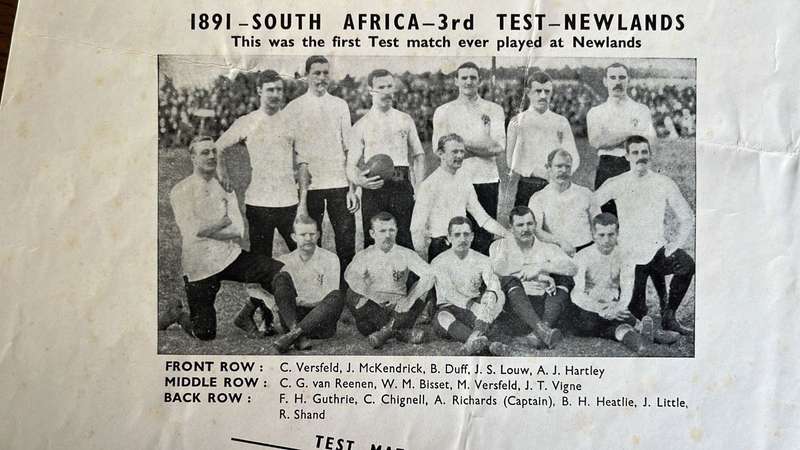 An Unusual Item... South Africa vs Great Britain Poster & Signed Newspaper Cutting, details below